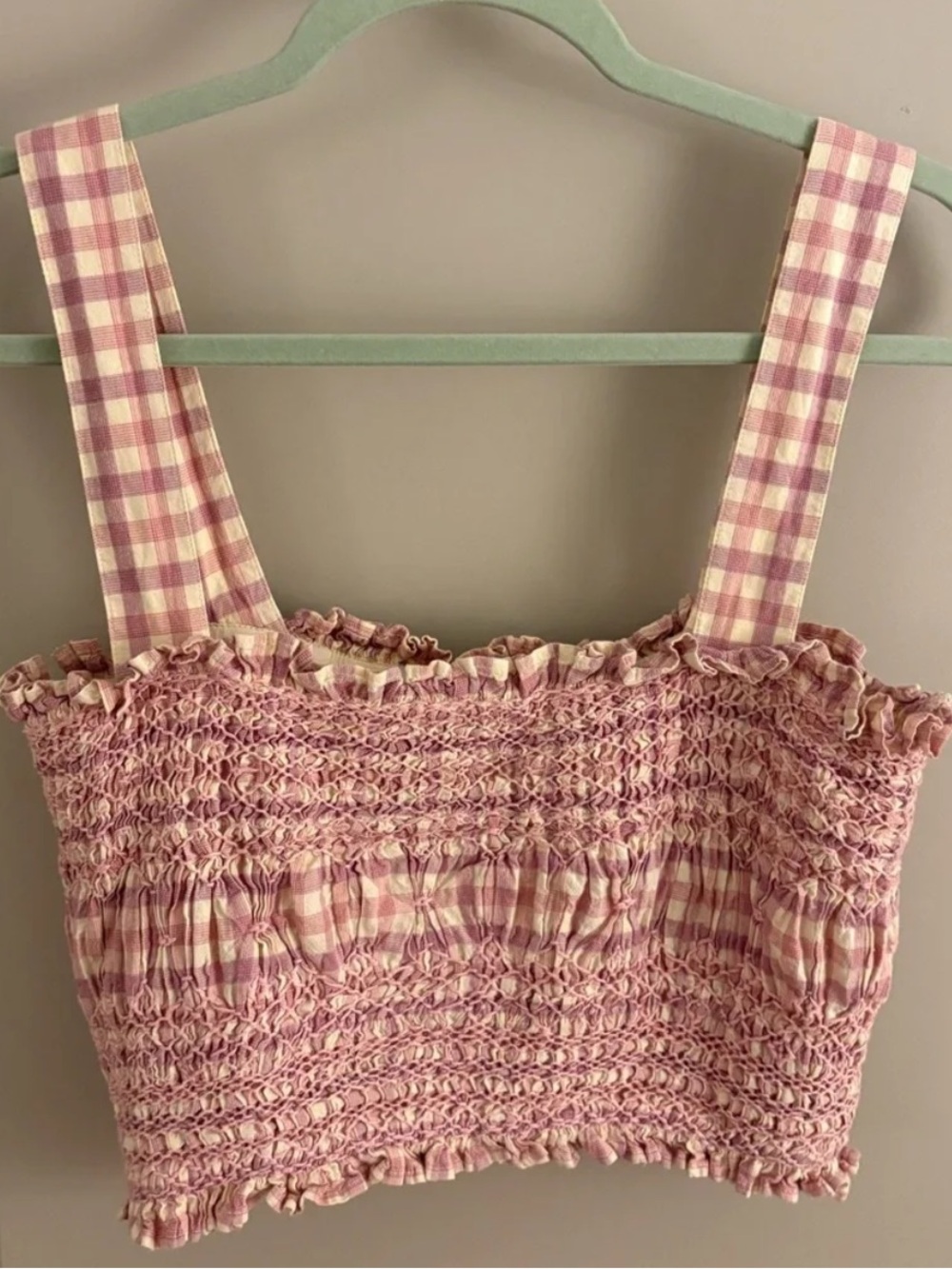 👒Sezane Elota Top and Sakura Skirt Set Pink Gingham Smocked Top and skirt - Picture 10 of 16